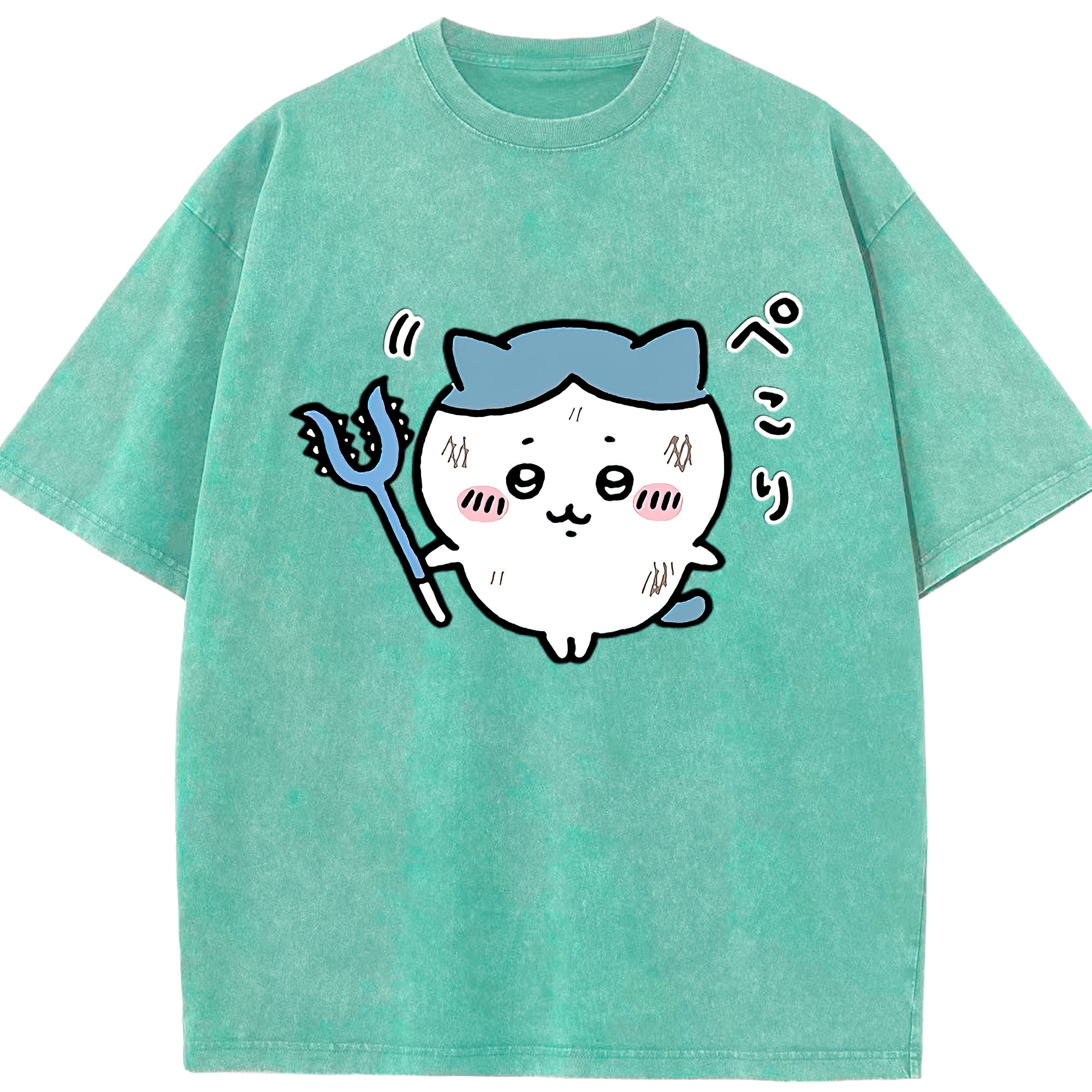 （画像用） ちいかわ ハチワレ Chii-kawa hachiware 綿100% ヴィンテージ風 半袖Tシャツ（フロントプリント）